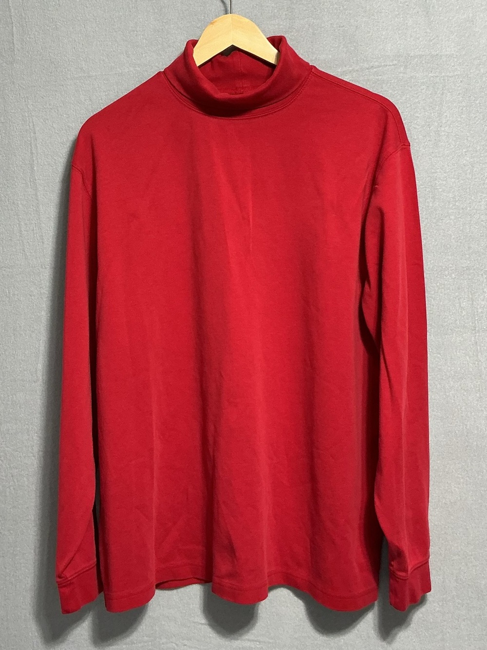 L.L.Bean Men’s XL Red 100% Cotton Turtleneck Traditional Fit Long Sleeve